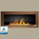 Bio Ethanol Fireplace Euphoria Brown Wall Fire Burner 900x400 Wide Flames