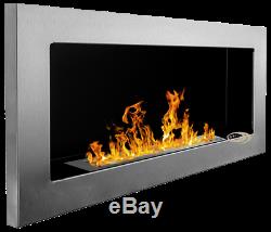 BIO ETHANOL FIREPLACE Euphoria INOX 900x400 ECO BURNER Wide flames effect+FREE