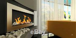 BIO ETHANOL FIREPLACE Euphoria INOX 900x400 ECO BURNER Wide flames effect+FREE