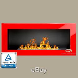 BIO ETHANOL FIREPLACE Euphoria OPTIONAL GLASS WALL FIRE BURNER COLOURS 90X40