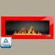 Bio Ethanol Fireplace Euphoria Red Gloss Wall Fire Burner 90x40 New+free TÜv