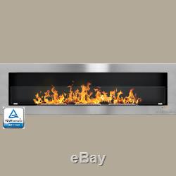 BIO ETHANOL FIREPLACE Excellence 140cm long WITH GLASS COLOURS+FREE