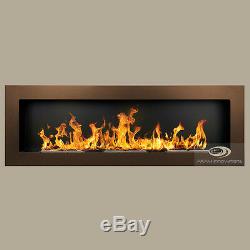 BIO ETHANOL FIREPLACE Excellence BROWN WALL BURNER 1400x400 Wide flames