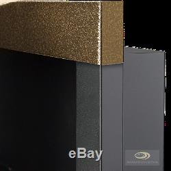 BIO ETHANOL FIREPLACE Linear Euphoria BLACK MATT/ ANTIQUE GOLD 90x40cm! NEW