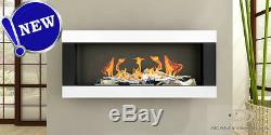 BIO ETHANOL FIREPLACE Linear Euphoria BLACK MATT/ WHITE 90x40cm! NEW DESIGN