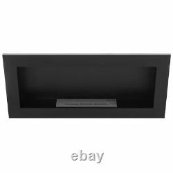 BIO ETHANOL FIREPLACE WALL MOUNTED 900x400 ECO FIRE BURNER BLACK & ACCESSORIES