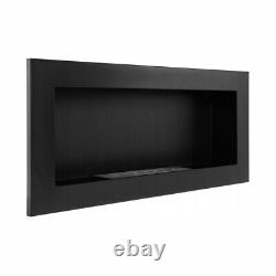 BIO ETHANOL FIREPLACE WALL MOUNTED 900x400 ECO FIRE BURNER BLACK & ACCESSORIES