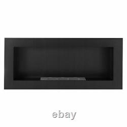 BIO ETHANOL FIREPLACE WALL MOUNTED 900x400 ECO FIRE BURNER BLACK & ACCESSORIES