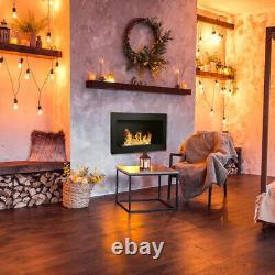 BIO ETHANOL FIREPLACE WALL MOUNTED 900x400 ECO FIRE BURNER BLACK & ACCESSORIES