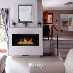 BIO ETHANOL FIREPLACE WALL MOUNTED 900x400 ECO FIRE BURNER BLACK & ACCESSORIES