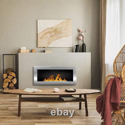 BIO ETHANOL FIREPLACE WALL MOUNTED 900x400 ECO FIRE BURNER Silver + ACCESSORIES
