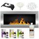 Bio Ethanol Fireplace Wall Mounted 900x400 Eco Fire Burner White + Accessories