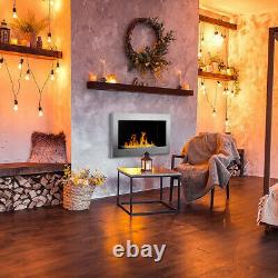 BIO ETHANOL FIREPLACE WALL MOUNTED 900x400 ECO FIRE BURNER WHITE + ACCESSORIES