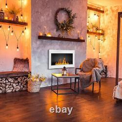 BIO ETHANOL FIREPLACE WALL MOUNTED 900x400 ECO FIRE BURNER WHITE + ACCESSORIES