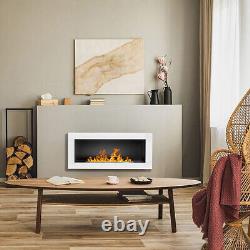 BIO ETHANOL FIREPLACE WALL MOUNTED 900x400 ECO FIRE BURNER WHITE + ACCESSORIES