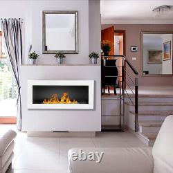 BIO ETHANOL FIREPLACE WALL MOUNTED 900x400 ECO FIRE BURNER WHITE + ACCESSORIES