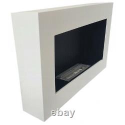 BIO ETHANOL FIREPLACE WHITE MATTE BOX 65x40 DESIGN ECO FIRE BURNER + ACCESSORIES