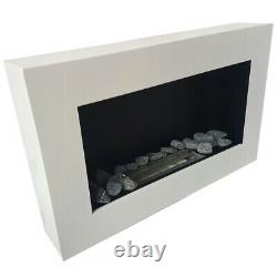 BIO ETHANOL FIREPLACE WHITE MATTE BOX 65x40 DESIGN ECO FIRE BURNER + ACCESSORIES