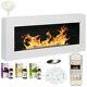 Bio Ethanol Fireplace White Matte Box 90x40 Design Eco Fire Burner With Glass