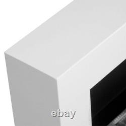 BIO ETHANOL FIREPLACE WHITE MATTE BOX 90x40 DESIGN ECO FIRE BURNER WITH GLASS