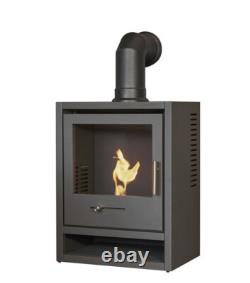 BIO ETHANOL FUEL STOVE CHARCOAL BLACK STOVE SOLO 1 with PIPE No chimney needed