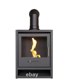 BIO ETHANOL FUEL STOVE CHARCOAL BLACK STOVE SOLO 1 with PIPE No chimney needed