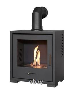BIO ETHANOL FUEL STOVE CHARCOAL BLACK STOVE SOLO 3 with PIPE No chimney needed
