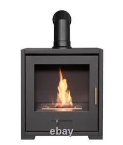 BIO ETHANOL FUEL STOVE CHARCOAL BLACK STOVE SOLO 3 with PIPE No chimney needed