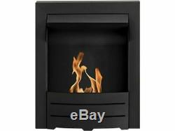 BIO ETHANOL MODERN CONTEMPORARY BLACK FIREPLACE INSERT INSET FIRE REAL FLAME 3kW