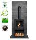 Bio Ethanol Stove Black Stove 1 With Pipe Back Panel Hearth No Chimney Needed