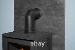 BIO ETHANOL STOVE BLACK STOVE 1 with PIPE BACK PANEL HEARTH No chimney needed