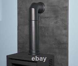 BIO ETHANOL STOVE BLACK STOVE 1 with PIPE BACK PANEL HEARTH No chimney needed