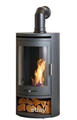 BIO ETHANOL STOVE CHARCOAL BLACK CYLINDER STOVE 5 with PIPE No chimney needed