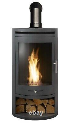 BIO ETHANOL STOVE CHARCOAL BLACK CYLINDER STOVE 5 with PIPE No chimney needed