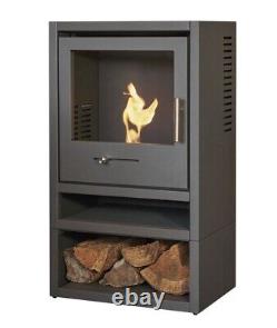 BIO ETHANOL STOVE CHARCOAL BLACK STOVE 1 LOG STORE No chimney needed