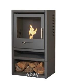 BIO ETHANOL STOVE CHARCOAL BLACK STOVE 1 LOG STORE No chimney needed