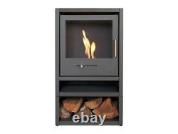 BIO ETHANOL STOVE CHARCOAL BLACK STOVE 1 LOG STORE No chimney needed