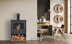 BIO ETHANOL STOVE CHARCOAL BLACK STOVE 4 WOOD STORE FLUE PIPE No chimney needed
