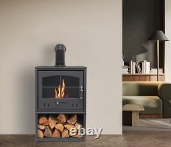 BIO ETHANOL STOVE CHARCOAL BLACK STOVE 4 WOOD STORE No chimney needed