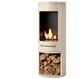 Bio Ethanol Stove Cream Cylinder Stove Open Fronted No Chimney Needed