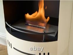 BIO ETHANOL STOVE CREAM CYLINDER STOVE OPEN FRONTED No chimney needed