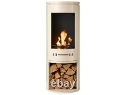 BIO ETHANOL STOVE CREAM CYLINDER STOVE OPEN FRONTED No chimney needed