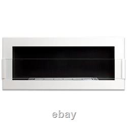 BIO FIREPLACE 900x400 WHITE DESIGN ECO TAMPERED GLASS + ACCESSORIES