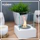 Bio Fireplace Nest White L13cm X W13cm X H17cm, Tempered Glass X4