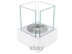 BIO FIREPLACE NEST WHITE L13cm x W13cm x H17cm, Tempered Glass x4