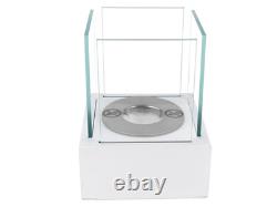BIO FIREPLACE NEST WHITE L13cm x W13cm x H17cm, Tempered Glass x4