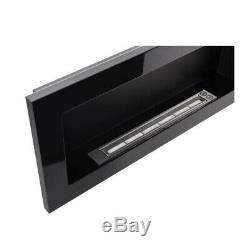 BLACK GLOSS BIO ETHANOL FIREPLACE 900x400 DESIGN ECO + ACCESSORIES