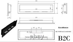 BioEthanol Fireplace BioFire B2C Professional 1400x400 HighGlossBlack DAMAGED