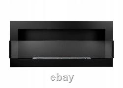 Bio Ethanol Bioethanol Fireplace Black Matt Wall 900 x 400 GLASS Modern