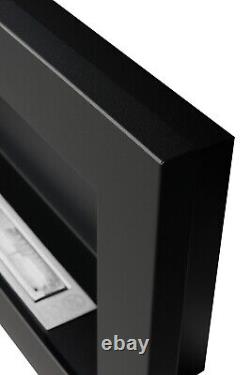 Bio Ethanol Bioethanol Fireplace Black Matt Wall 900 x 400 GLASS Modern